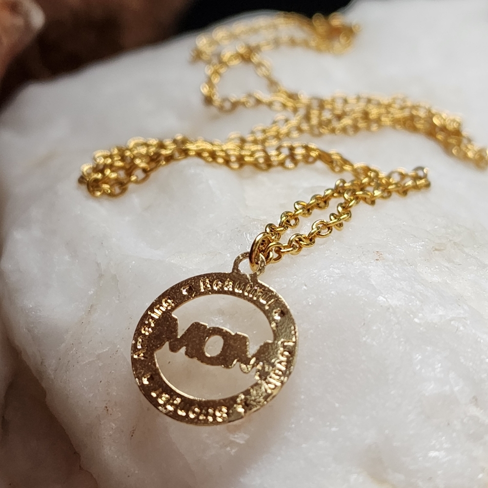 Minimalist Hypoallergenic Jewelry 14kt Gold plated Pendant Mom Luxury Gift